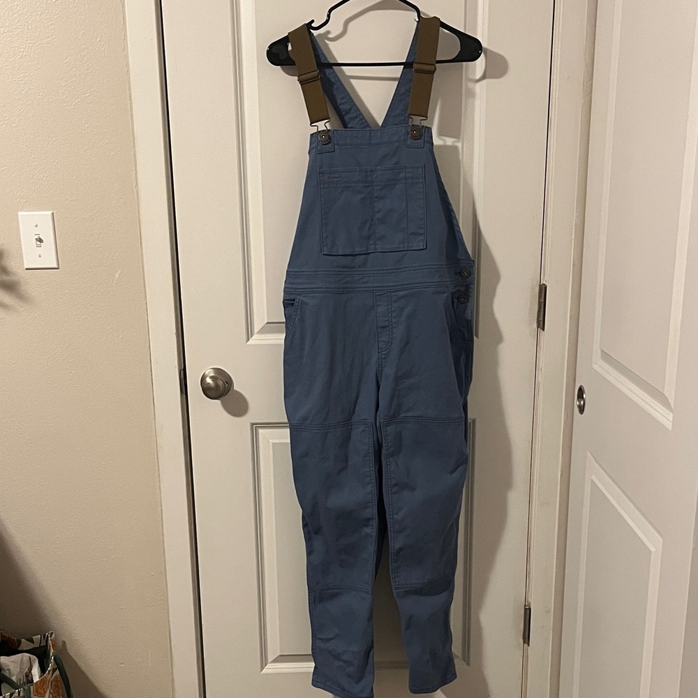 REI Blue Jumpsuit with Tan Straps